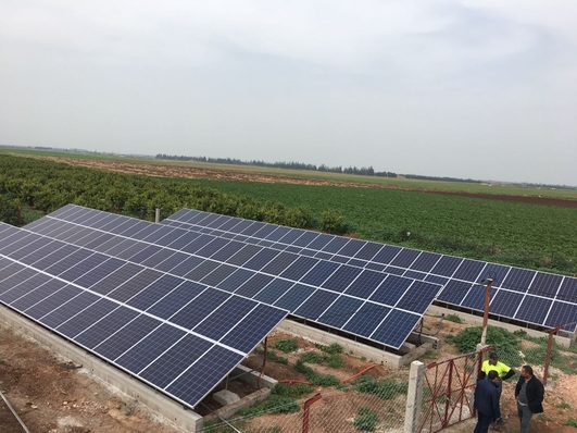 A ground-mount system with 65 kW has been built in Beni Mellal to irrigate 10 hectares of agricultural land.