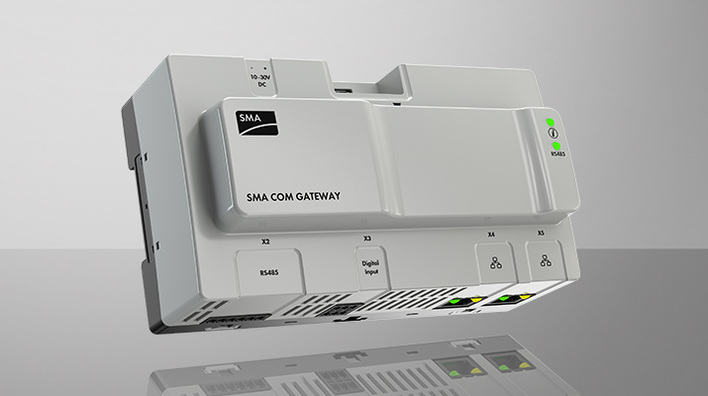 The gateway supports up to 50 RS485 devices and is installed directly on the wall or on a top-hat rail.
