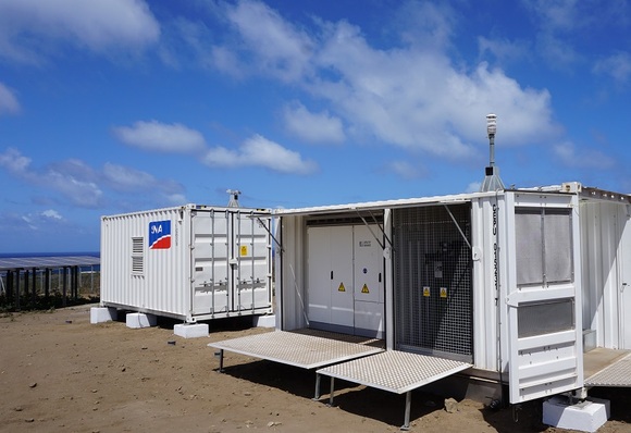 The new SMA system combines solar power and a battery-storage system, and incorporates diesel equipment when necessary.