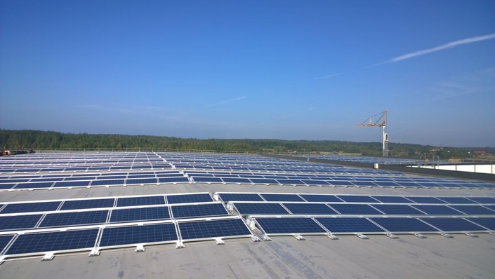 Commercial rooftop installation.