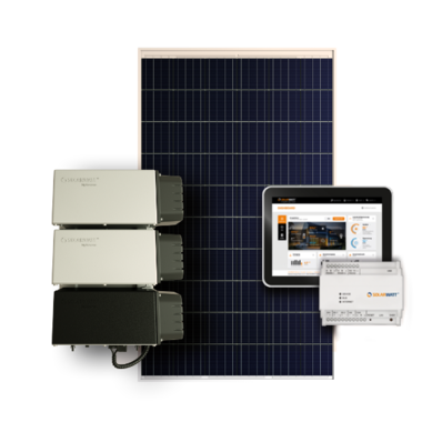 The Solarwatt packages include glass-glass modules, the EnergyManager, a Fronius inverter, and all accessories.