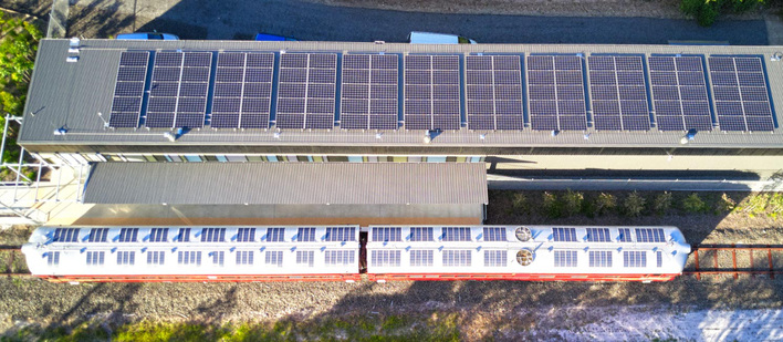 The PV on the train and the station add up to 36.5 kilowatts.