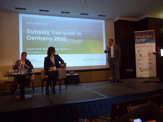Jochen Hauff, Head of Business Development, Energy Industry & Policy at BayWa r.e. and Vice President of SolarPower Europe at a panel of Solarpower Summit in Brussels.
