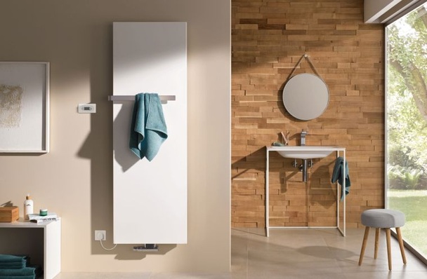 Kermi’s vertically designed radiators even fit into tight spaces.