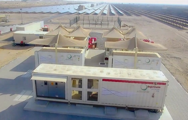 Ingeteam’s power station equipped with two storage inverters and all the MV equipment.