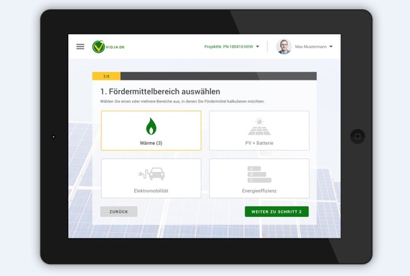 Energy Funding Pro software compares data input for a project with funding programs.