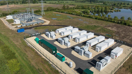 This realistic rendering shows the planned battery storage project in Thessaly