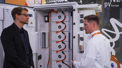 René Gelfert (right) lifts the lid on Solis’ C&I storage solution