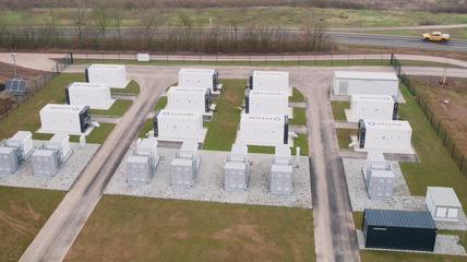 A standalone BESS installation typical of the projects driving EU storage