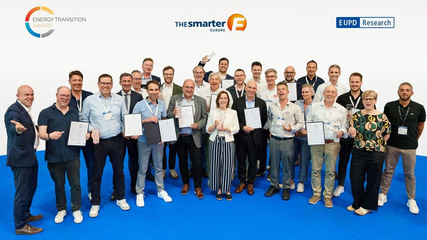 Winners of the tenth Energy Transition Award at The smarter E Europe in Munich, 25 June 2026