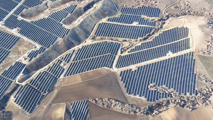 Not abstract art but an aerial view of the Amynteo Cluster in Greece