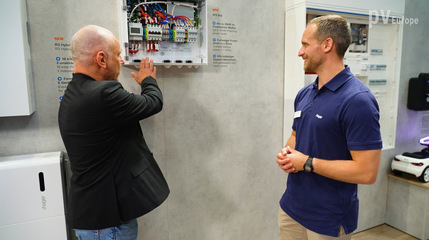 Johannes Klag (right) is the product manager for energy management and charging solutions at Hager Germany